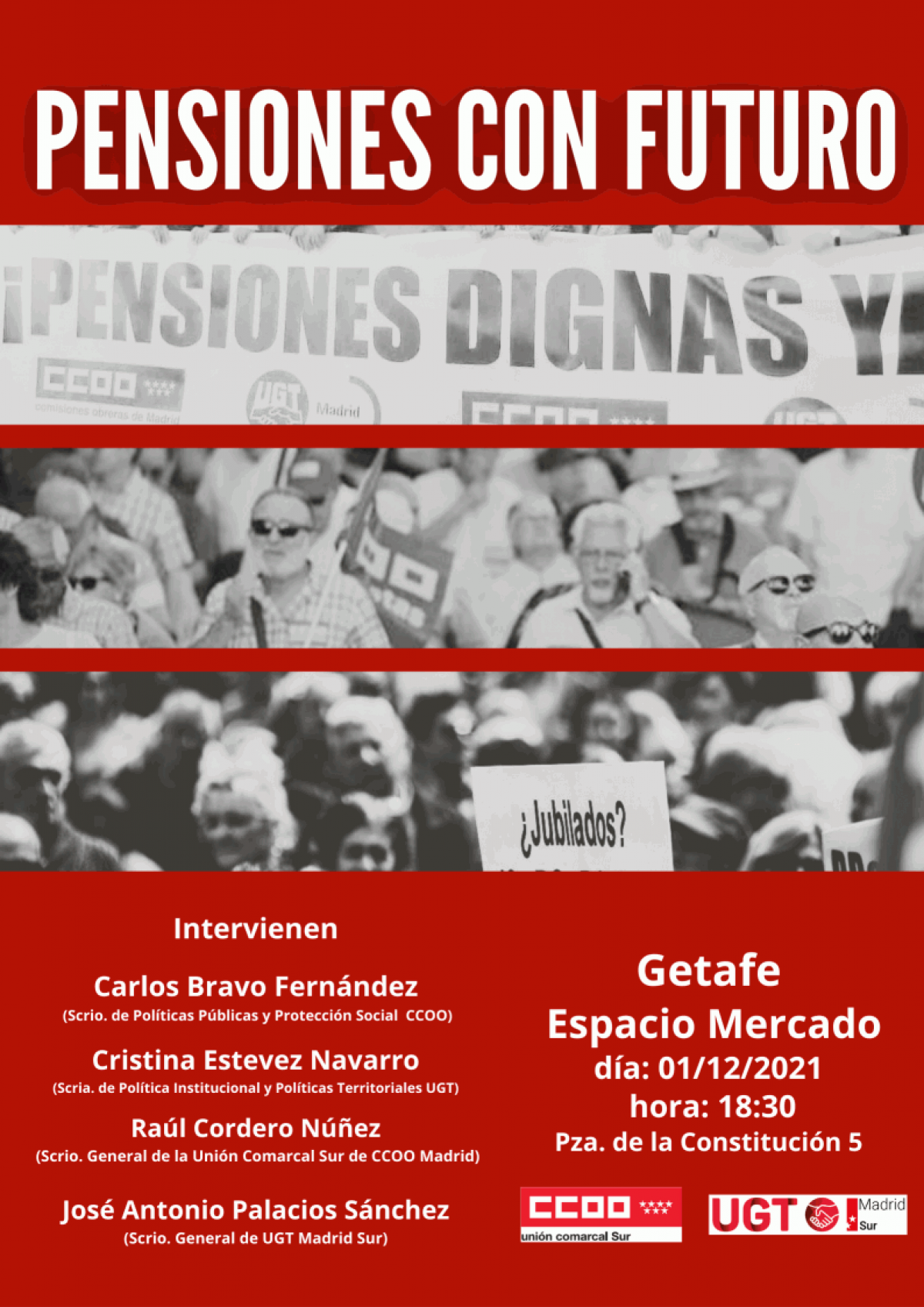 Cartel acto pensiones