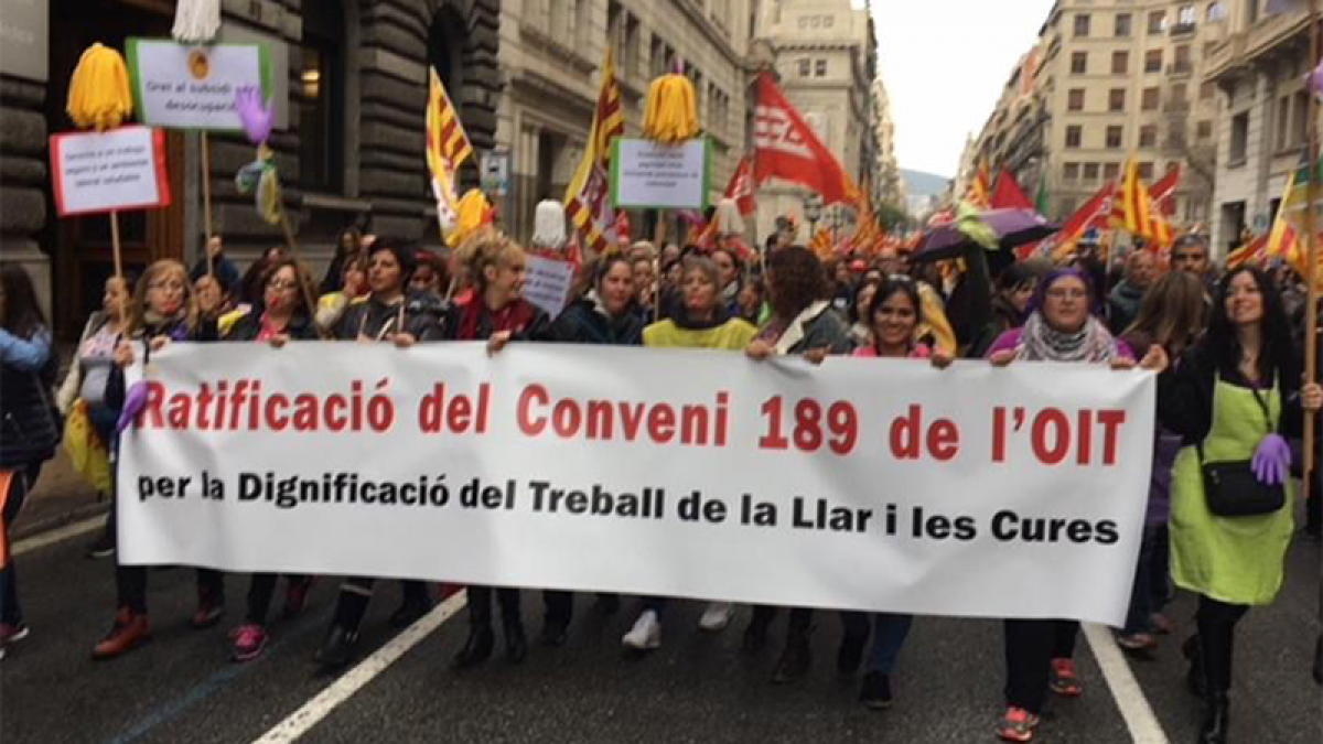 Concentración en Barcelona por los derechos de las Trabajadoras del Hogar