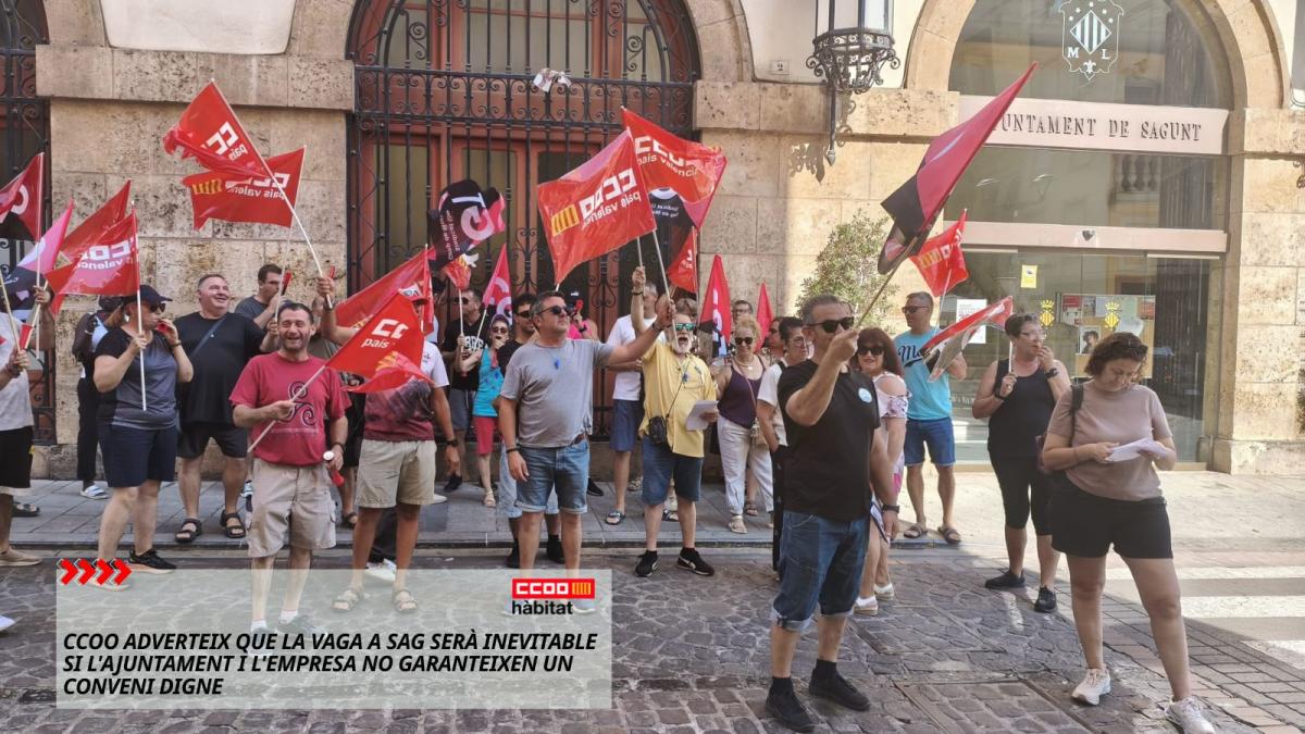CCOO adverteix que la vaga a SAG serà inevitable si l'Ajuntament i l'empresa no garanteixen un conveni digne