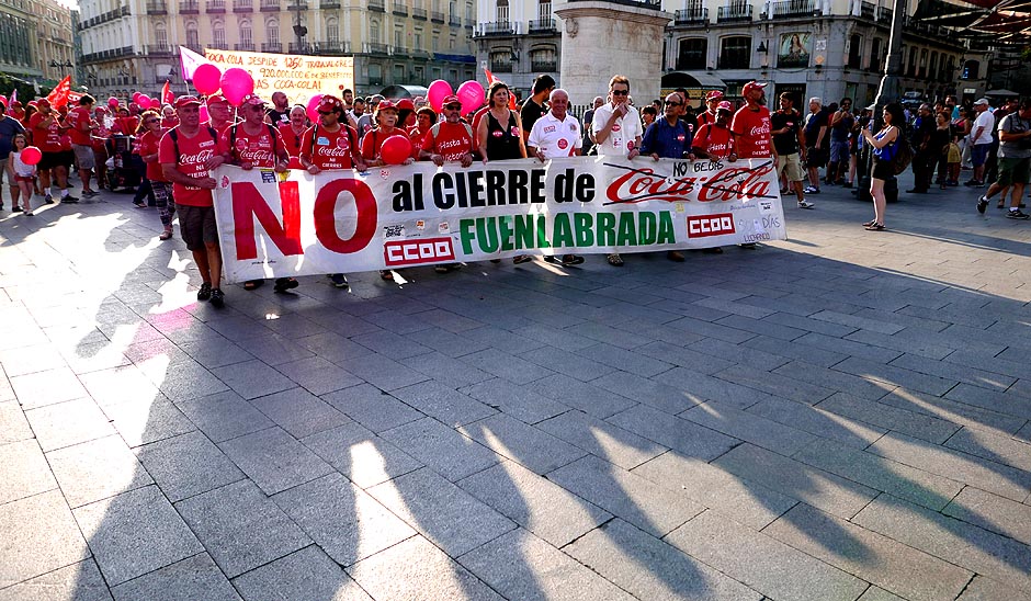 Manifestación trabajadores de Airbús y Coca Cola