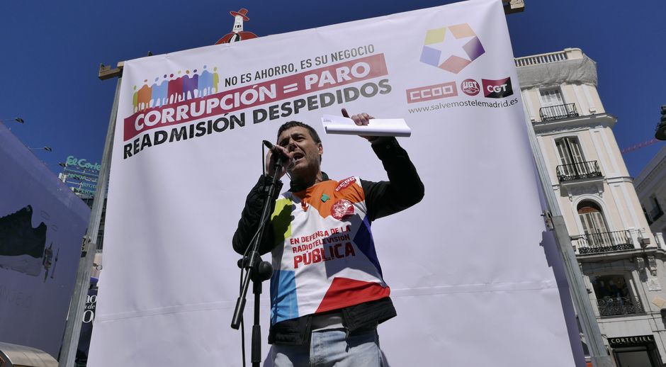 Manifestación de ex trabajadores de Telemadrid 9/4/2016