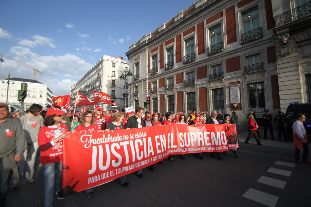 Manifestación de trabajadores de CocaCola por Justicia en el Tribunal Supremo