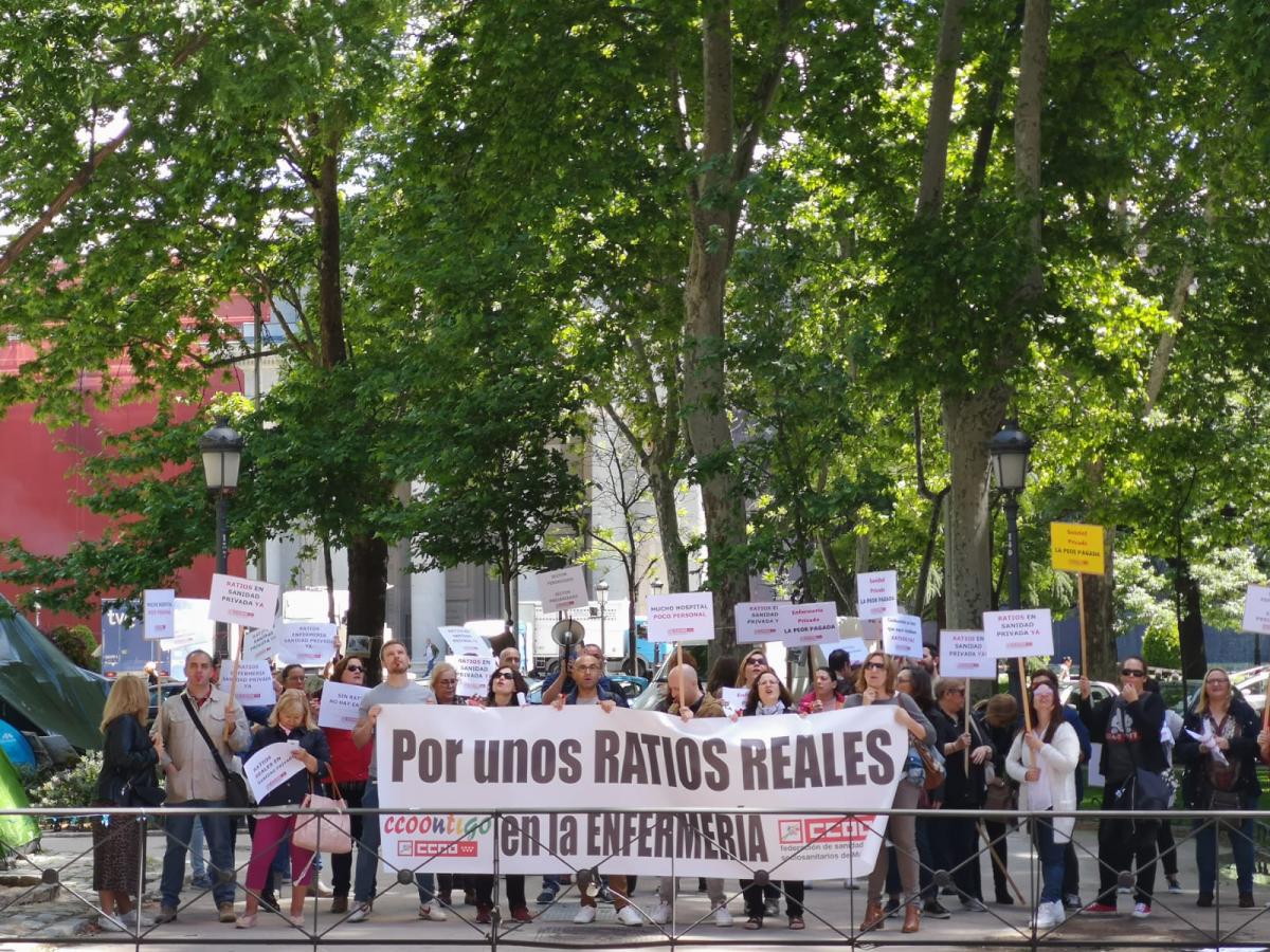 CCOO reclama al Ministerio de Sanidad que obligue a la privada-concertada a cumplir las ratios de enfermería de la pública