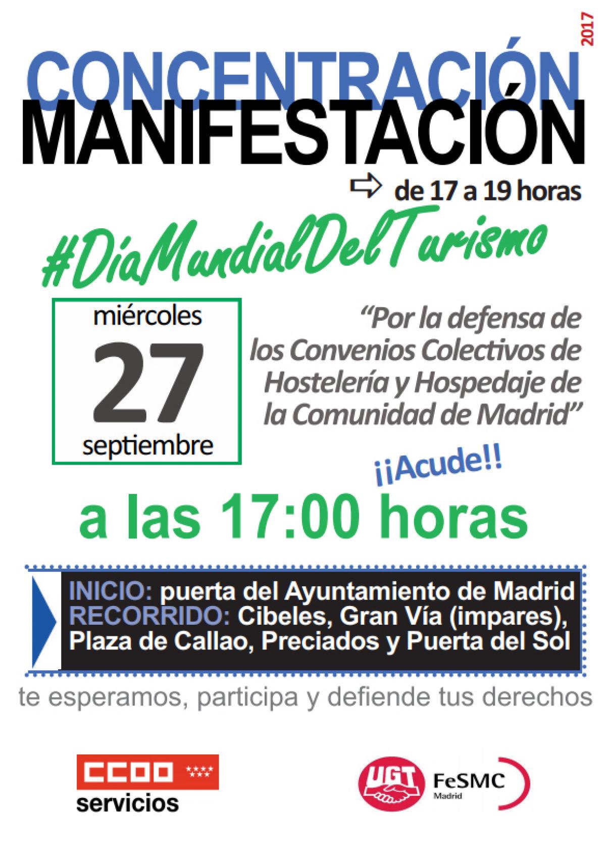 Manifestación el 27 de septiembre Día Mundial Del Turismo