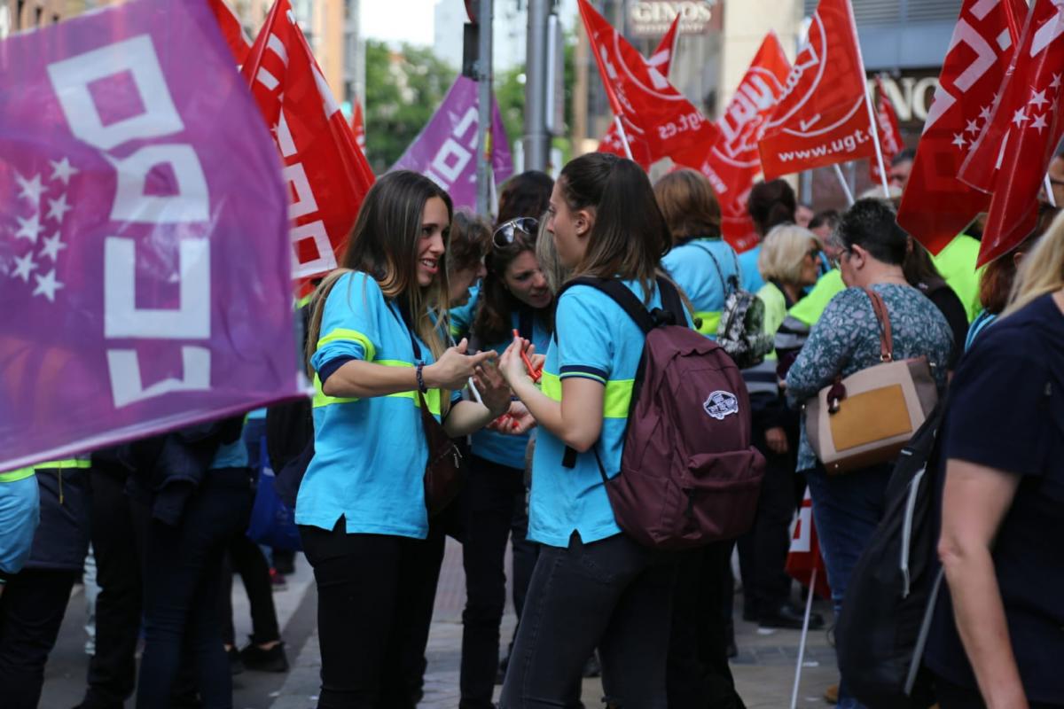Concentración del personal del SER, en Madrid
