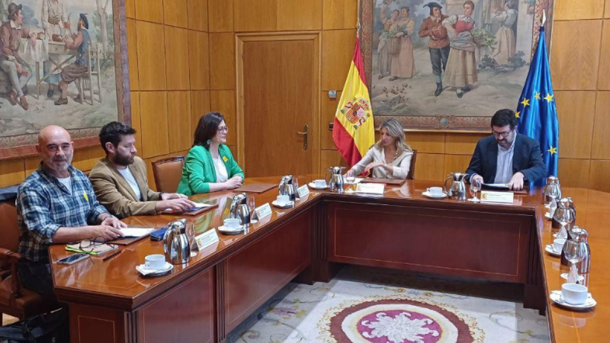 Daniel Barragn, Carolina Vidal y Mariano Sanz, se renen con la Ministra de Trabajo Yolanda Daz