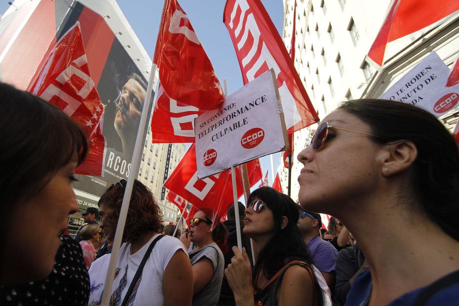 Manifestación del sector de Contact Center por un convenio justo