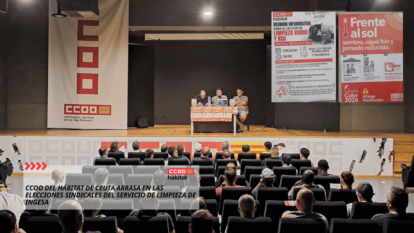 CCOO del Hábitat de Illes Balears reúne a más de 100 delegados y delegadas del sector de RSU y Limpieza Viaria en una asamblea informativa.