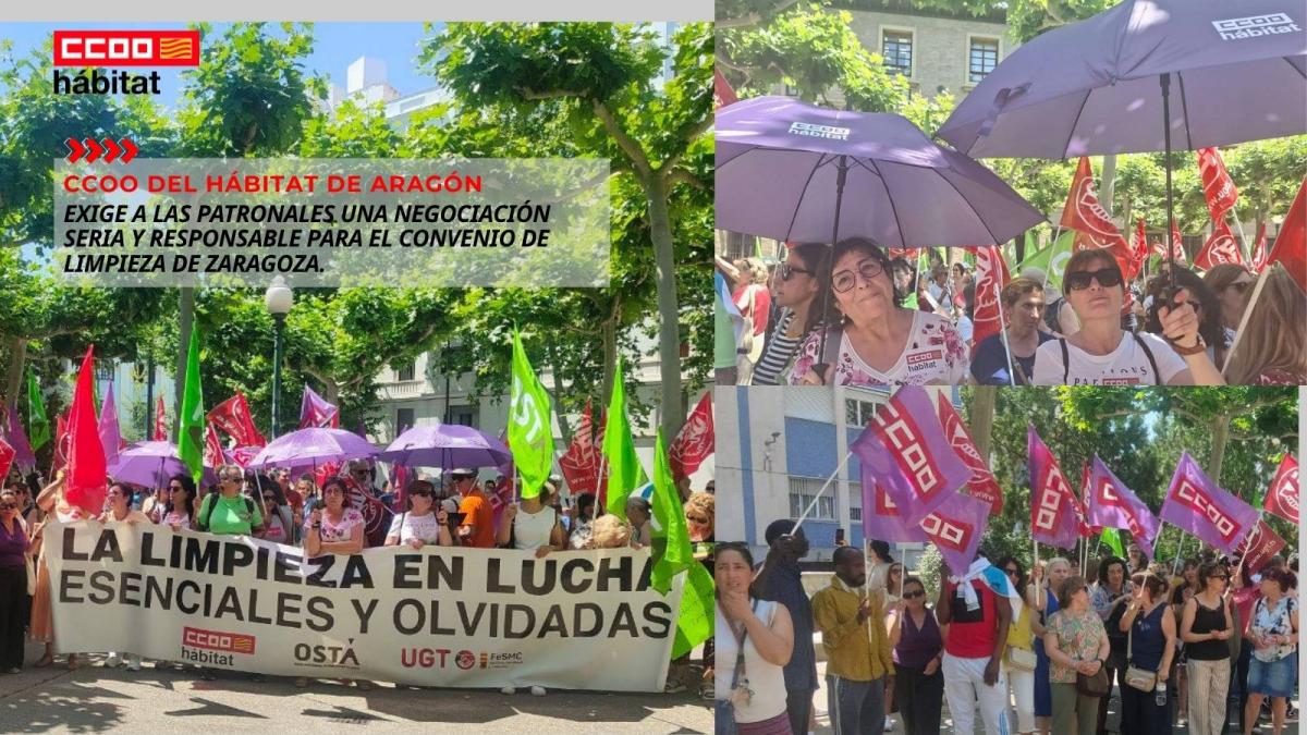 CCOO del Hábitat de Aragón exige a las patronales una negociación seria y responsable para el convenio de limpieza de Zaragoza.