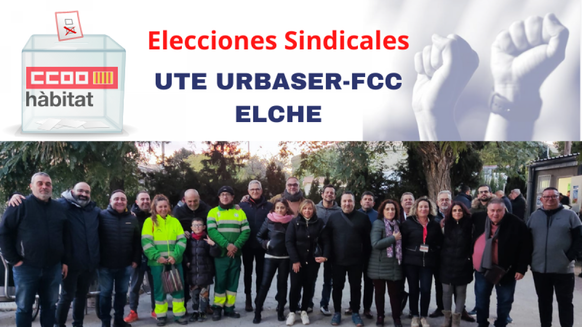 Gran resultado en las elecciones sindicales de la UTE Urbaser-FCC de Elche