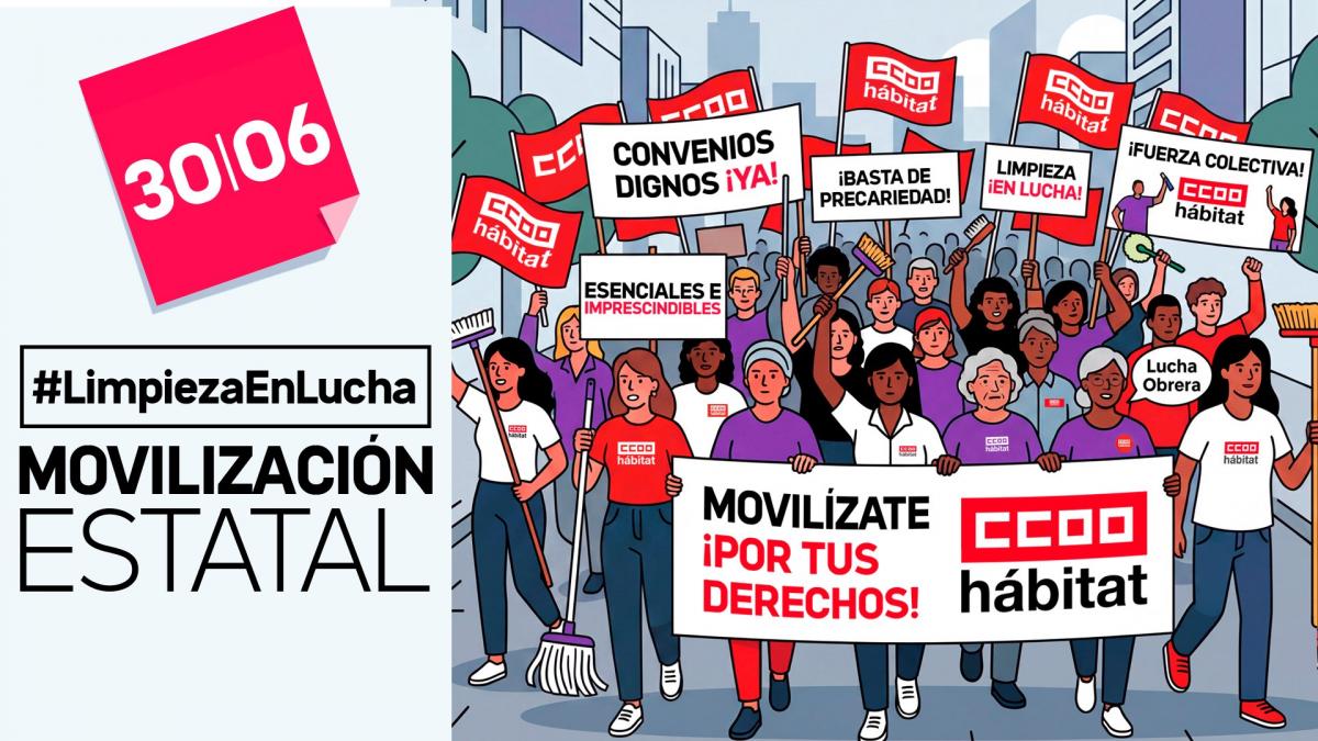 CCOO del Hábitat denuncia el bloqueo generalizado de la negociación colectiva en el sector de la limpieza y convoca movilizaciones el 30 de junio en todo el país