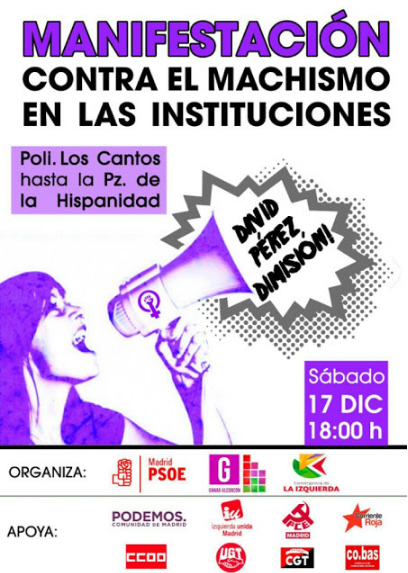 Manifestación contra machismo en las instituciones