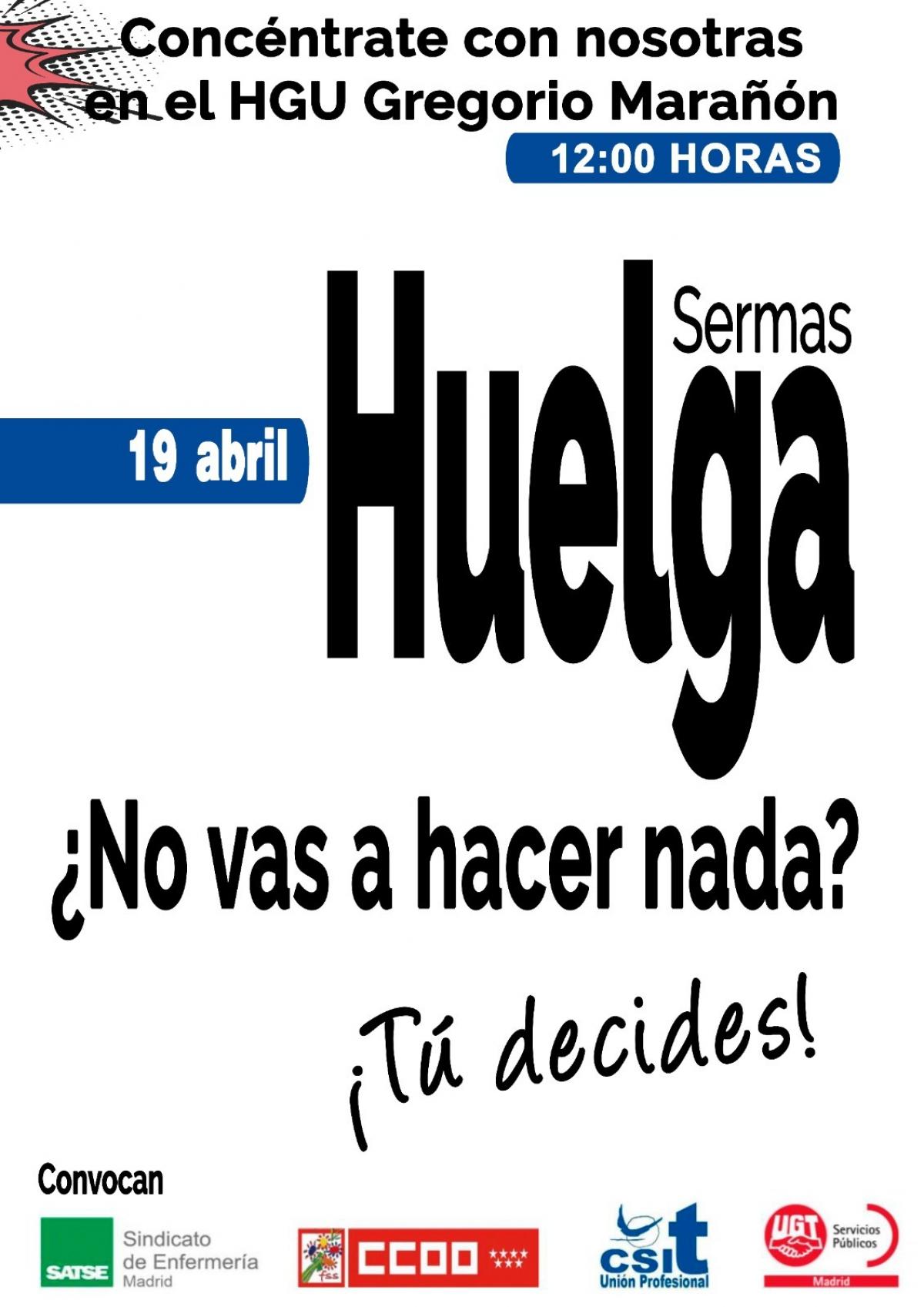 Cartel concentración huelga