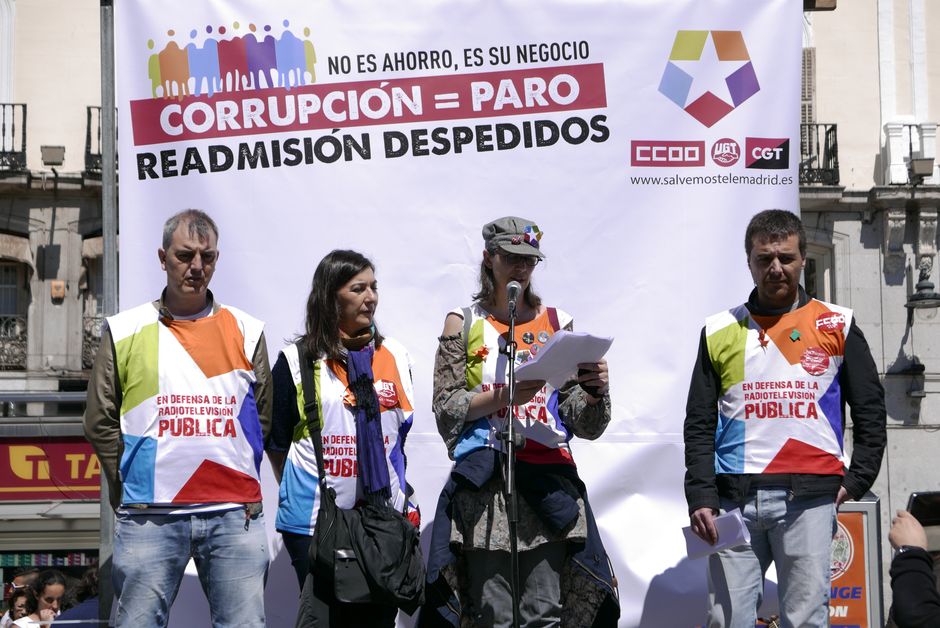 Manifestación de ex trabajadores de Telemadrid 9/4/2016