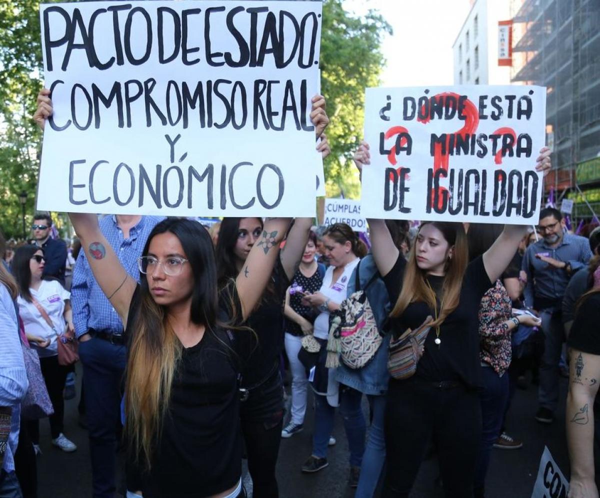 Manifestación feminista en Madrid el día 16 de mayo de 2018