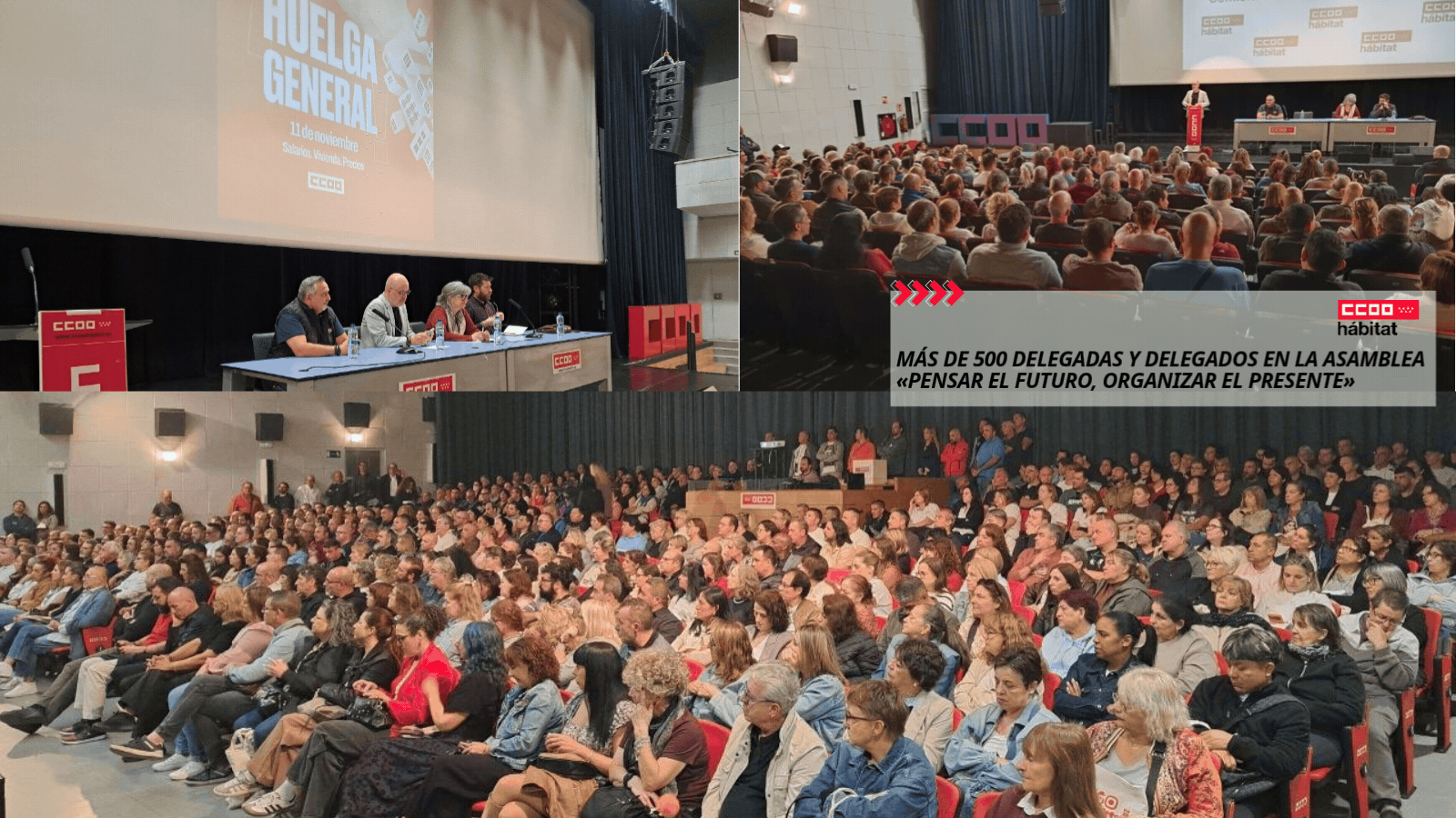 CCOO del Hábitat de Madrid reúne a más de 500 delegadas y delegados en la asamblea «Pensar el futuro, organizar el presente»