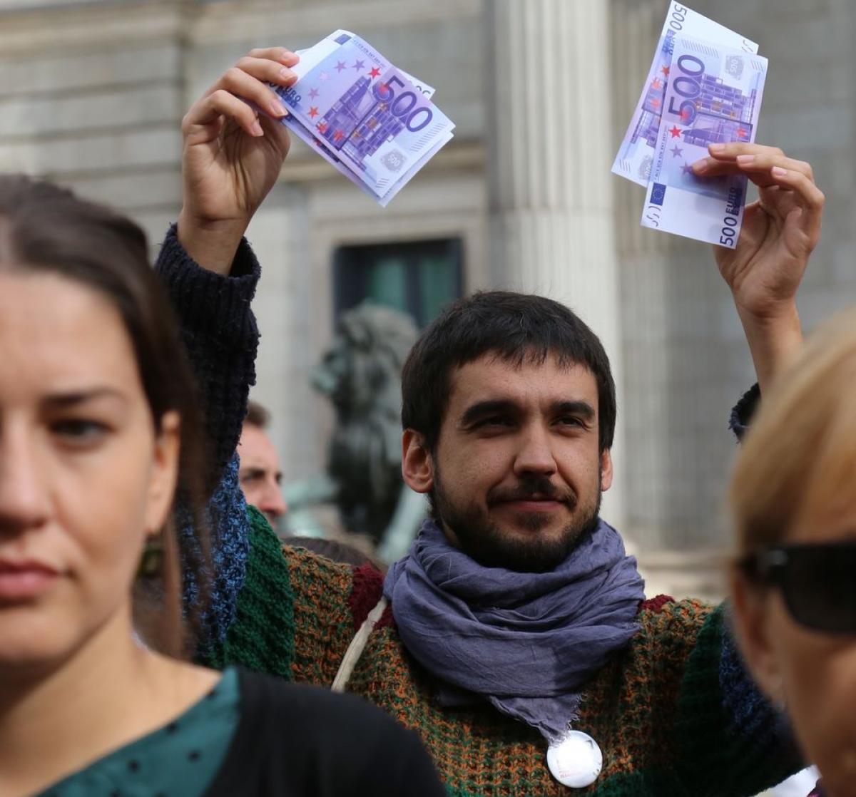 Acto frente al Congreso de los Diputados el pasado Día Internacional por la erradicación de la Pobreza