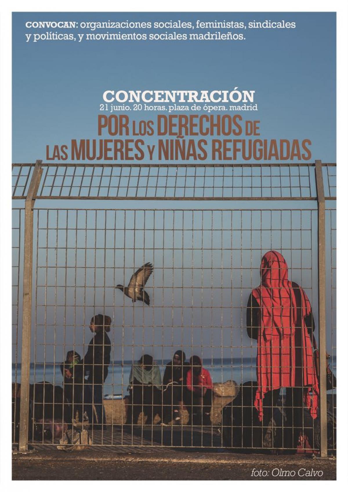 Concentración por los derechos de las mujeres y niñas refugiadas