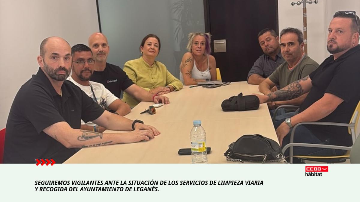 CCOO del Hábitat de Madrid seguirá vigilante ante la situación de los servicios de limpieza de Leganés