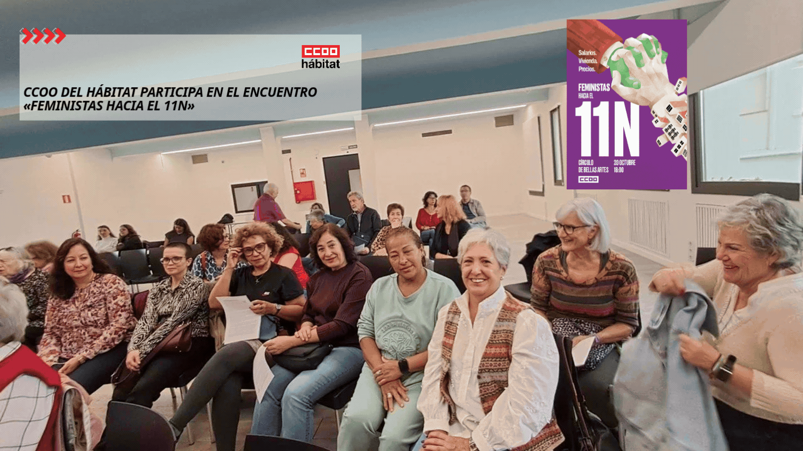 CCOO del Hábitat participa en el encuentro «Feministas hacia el 11N»