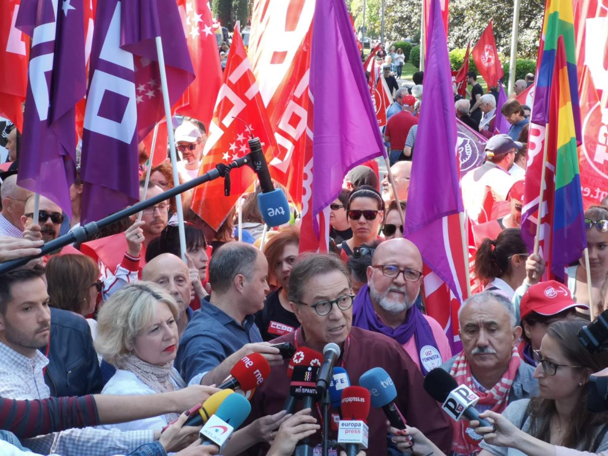 Jaime Cedrún, en la cabecera de la manifestación