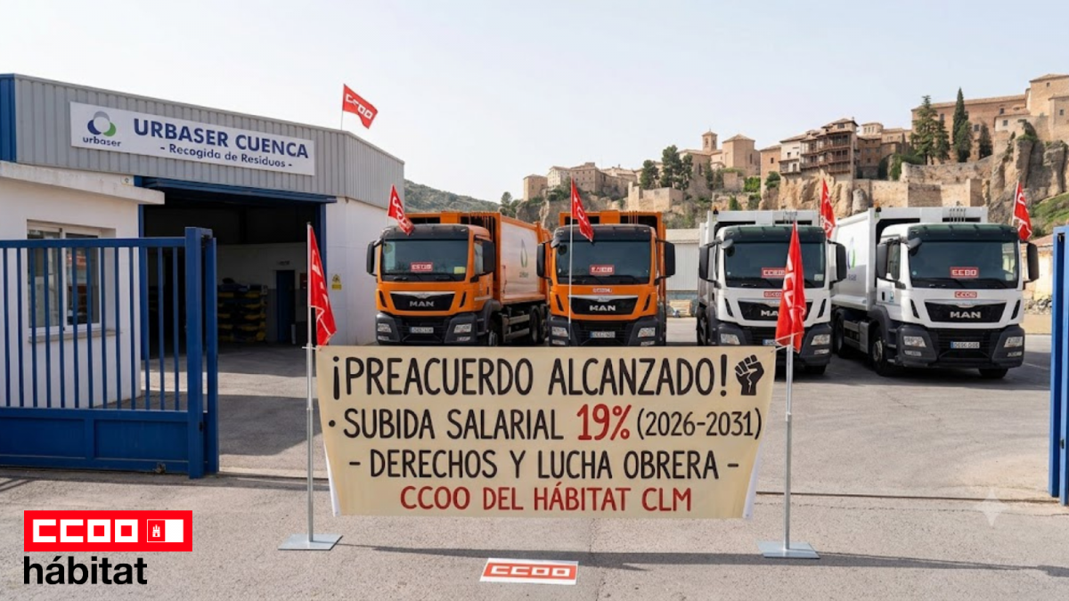 Las plantillas de Urbaser de Cuenca tendrán una subida salarial del 19% en seis años