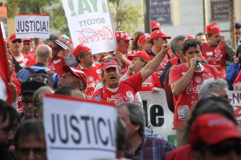 Manifestación de trabajadores de CocaCola por Justicia en el Tribunal Supremo