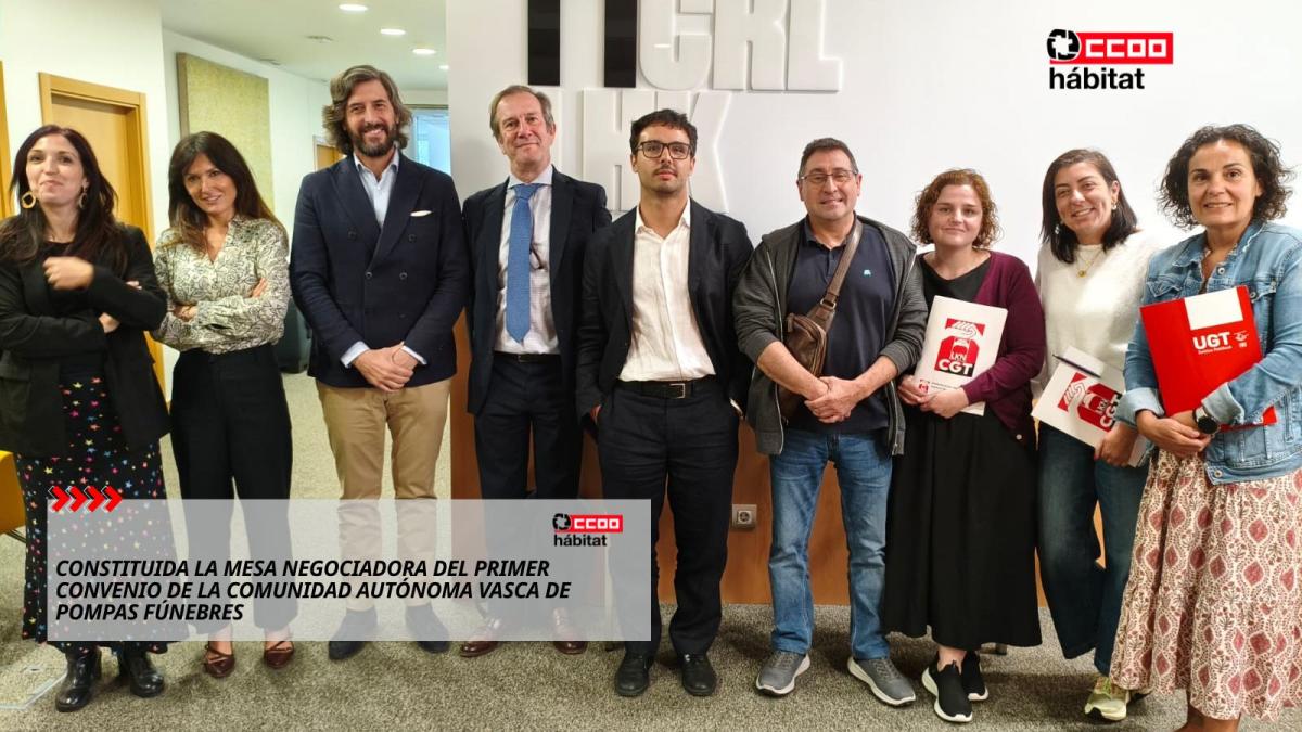Constituida la mesa negociadora del primer Convenio de la Comunidad Autónoma Vasca de Pompas Fúnebres