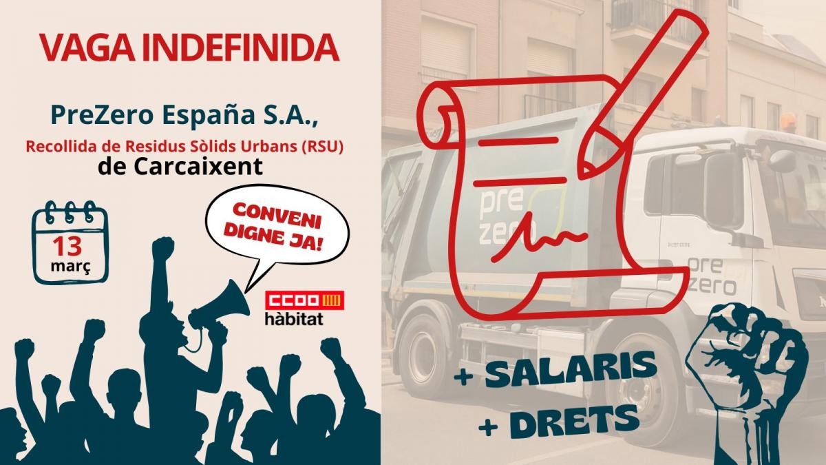 La plantilla del servei de recollida de residus de Carcaixent convoca vaga indefinida pel bloqueig del conveni
