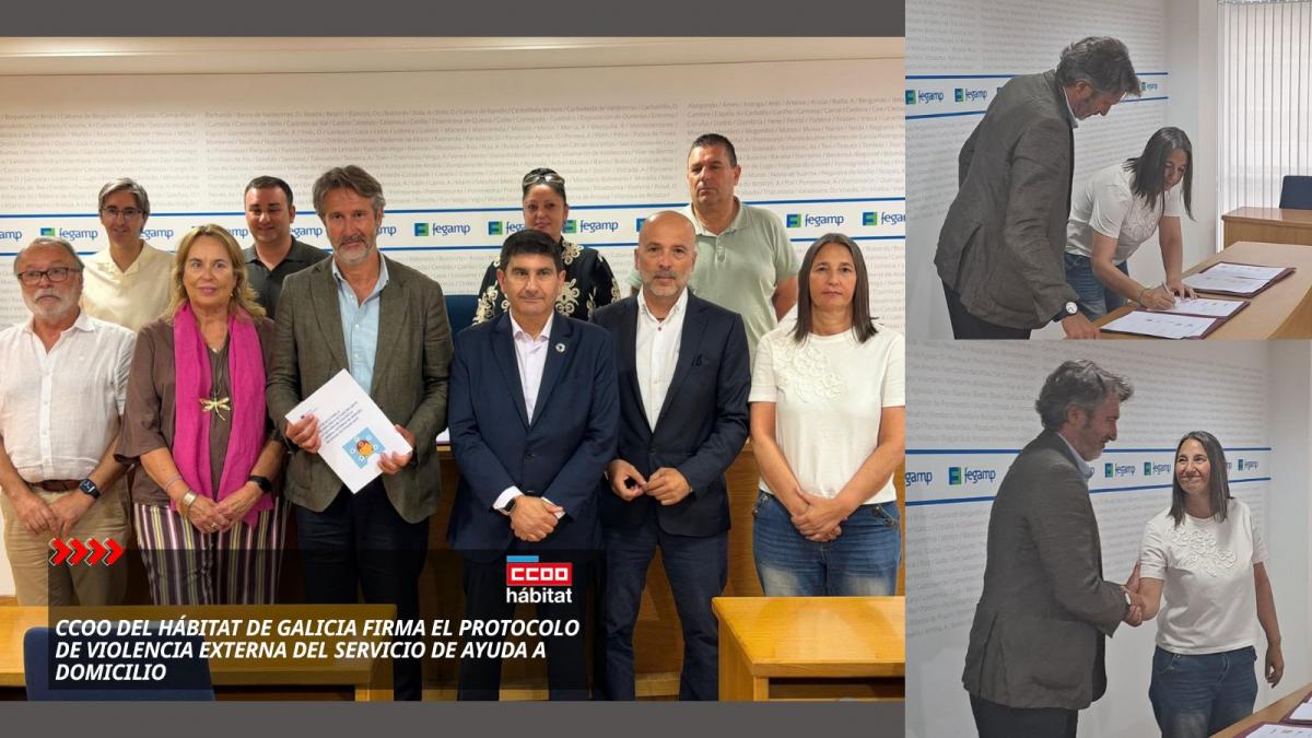 CCOO del Hábitat de Galicia firma el protocolo de violencia externa del Servicio de Ayuda a Domicilio