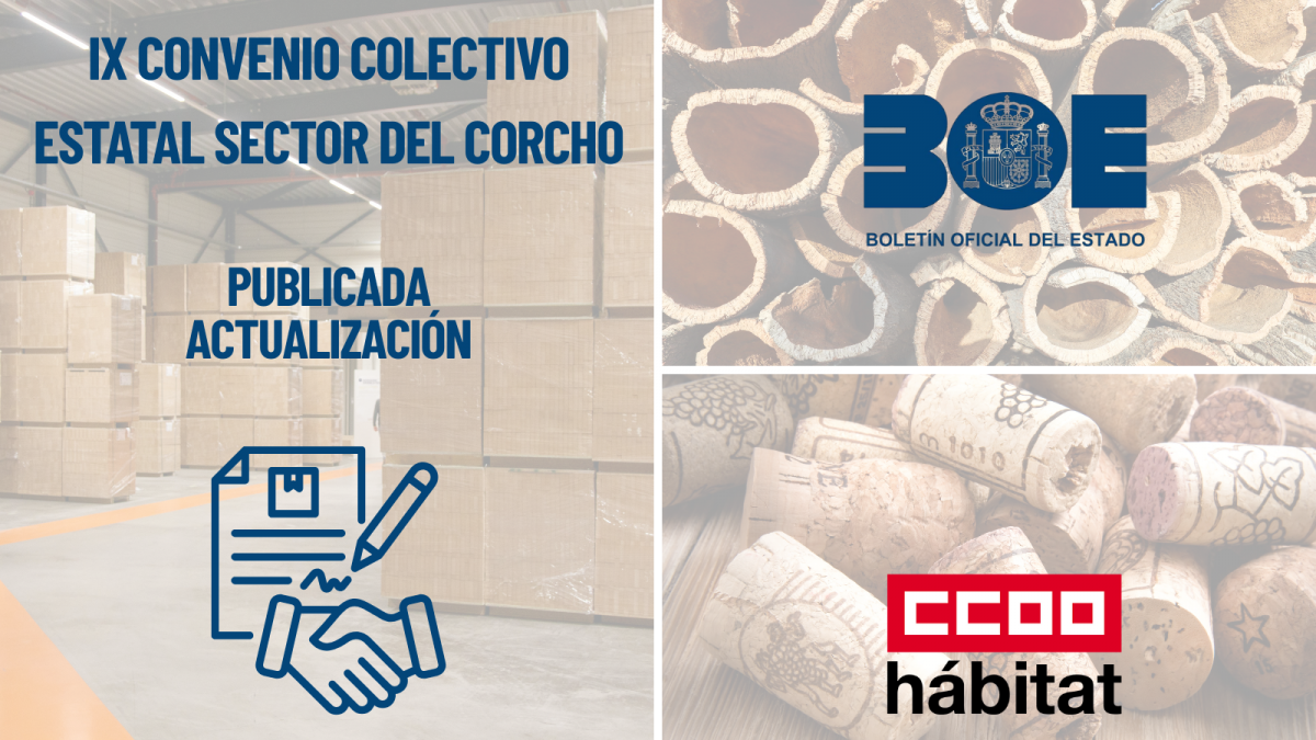 Publicada la prórroga del Convenio Estatal del Corcho para 2025, firmada por CCOO del Hábitat