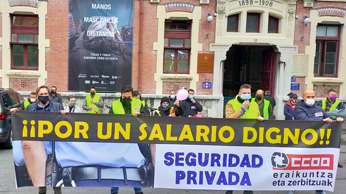 Salarios dignos para los vigilantes de seguridad de la OSI Bilbao-Basurto