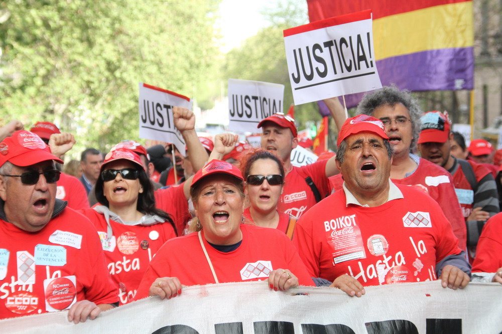 Manifestación de trabajadores de CocaCola por Justicia en el Tribunal Supremo