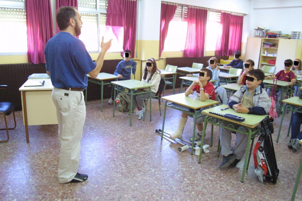 Un aula escolar en Madrid