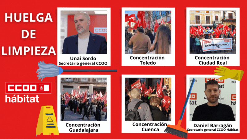 La huelga de la Limpieza de Castilla La-Mancha se traslada a Madrid