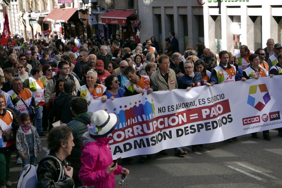 Manifestación de ex trabajadores de Telemadrid 9/4/2016