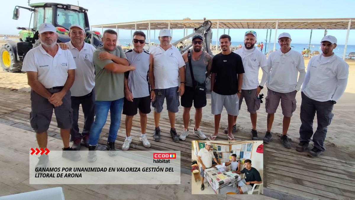 CCOO del Hábitat de Canarias gana por unanimidad en Valoriza Gestión del Litoral de Arona