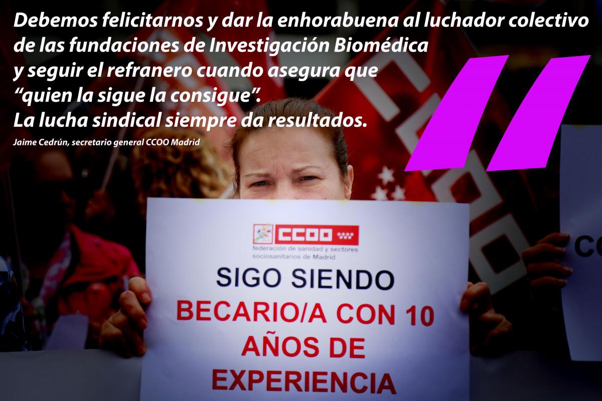 Artículo de opinión de Jaime Cedrún, secretario general de CCOO Madrid