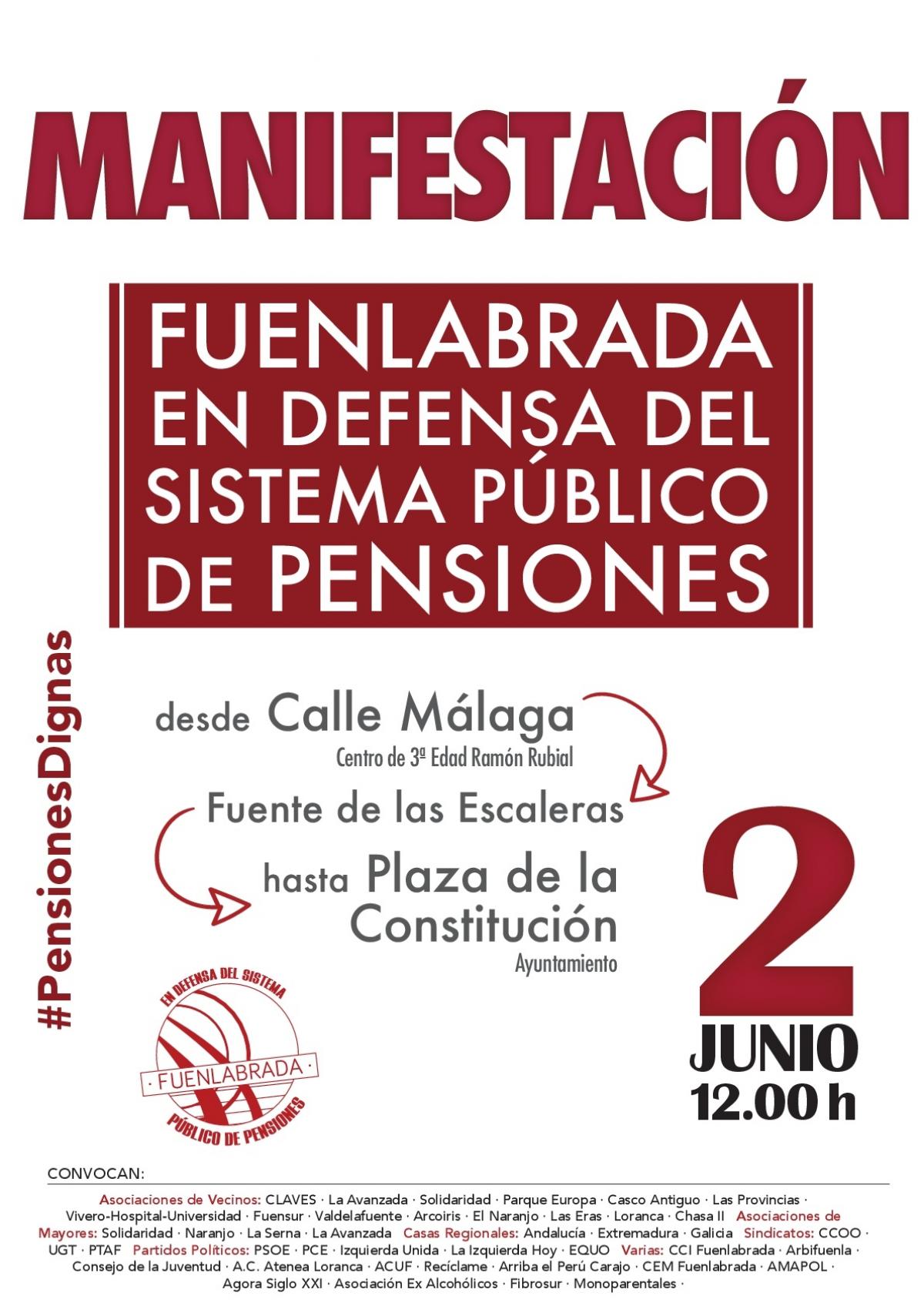 Manifestación por pensiones dignas en Fuenlabrada