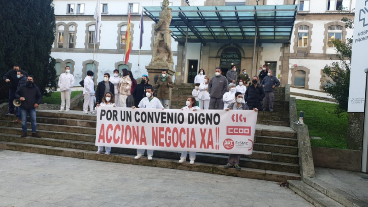 Manifestacin Limpieza Hospitalaria de Pontevedra 11 de enero de 2022