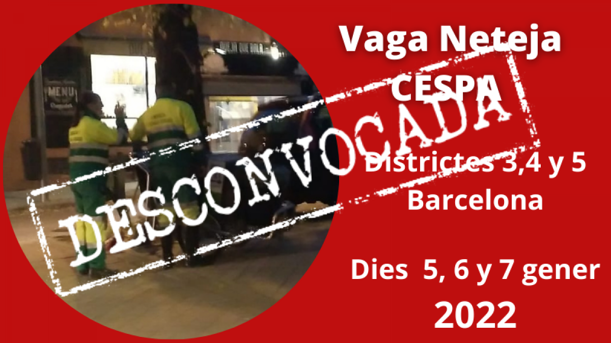 Es desconvoca la vaga del servei de neteja de Cespa a Barcelona