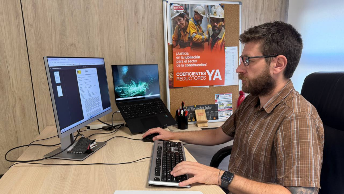 Daniel Barragn, secretario general de CCOO del Hbitat en el momento de registrar la solicitud de coeficientes reductores para la jubilacin anticipada en la Construccin