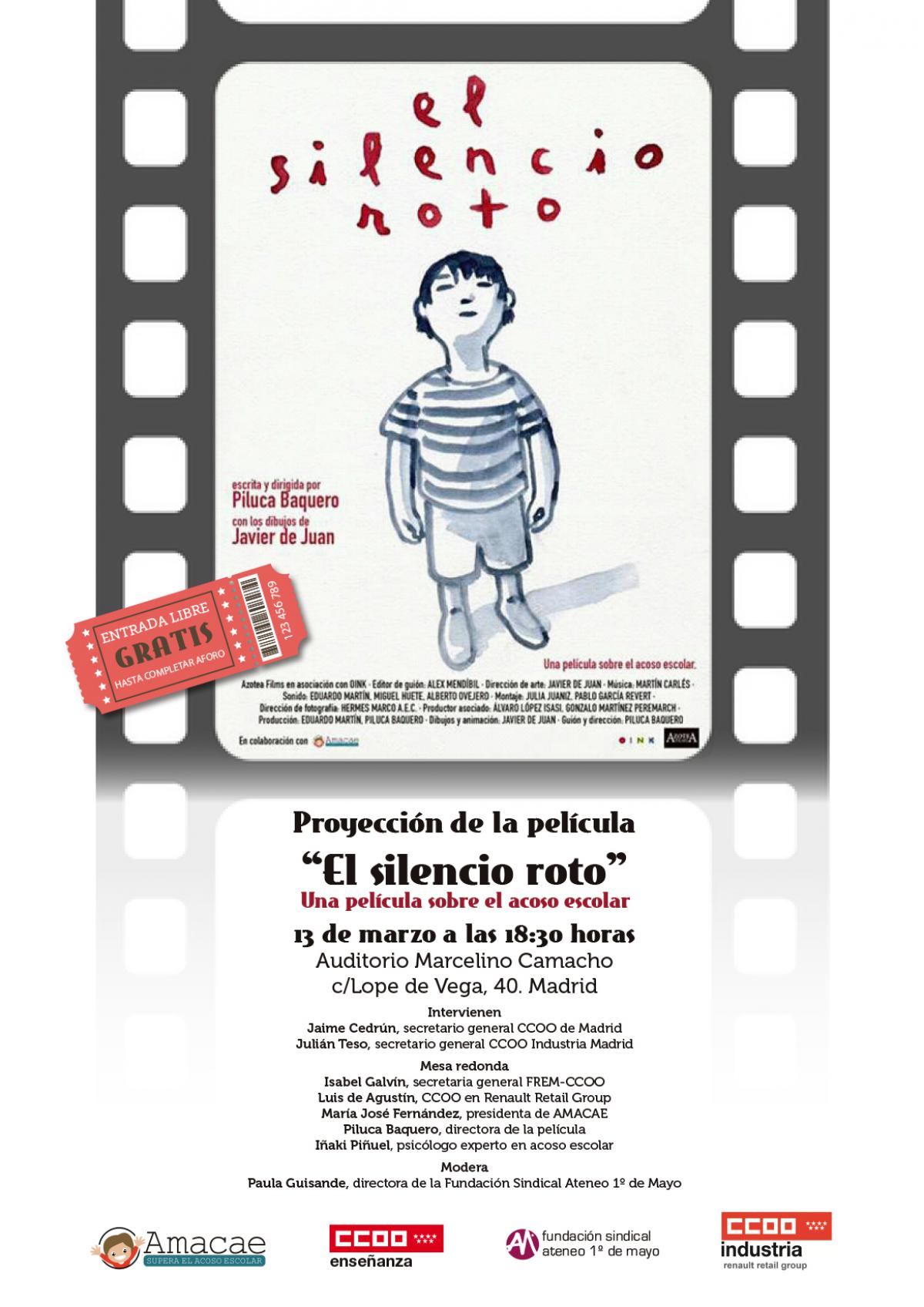 Proyección de la película "El silencio roto"