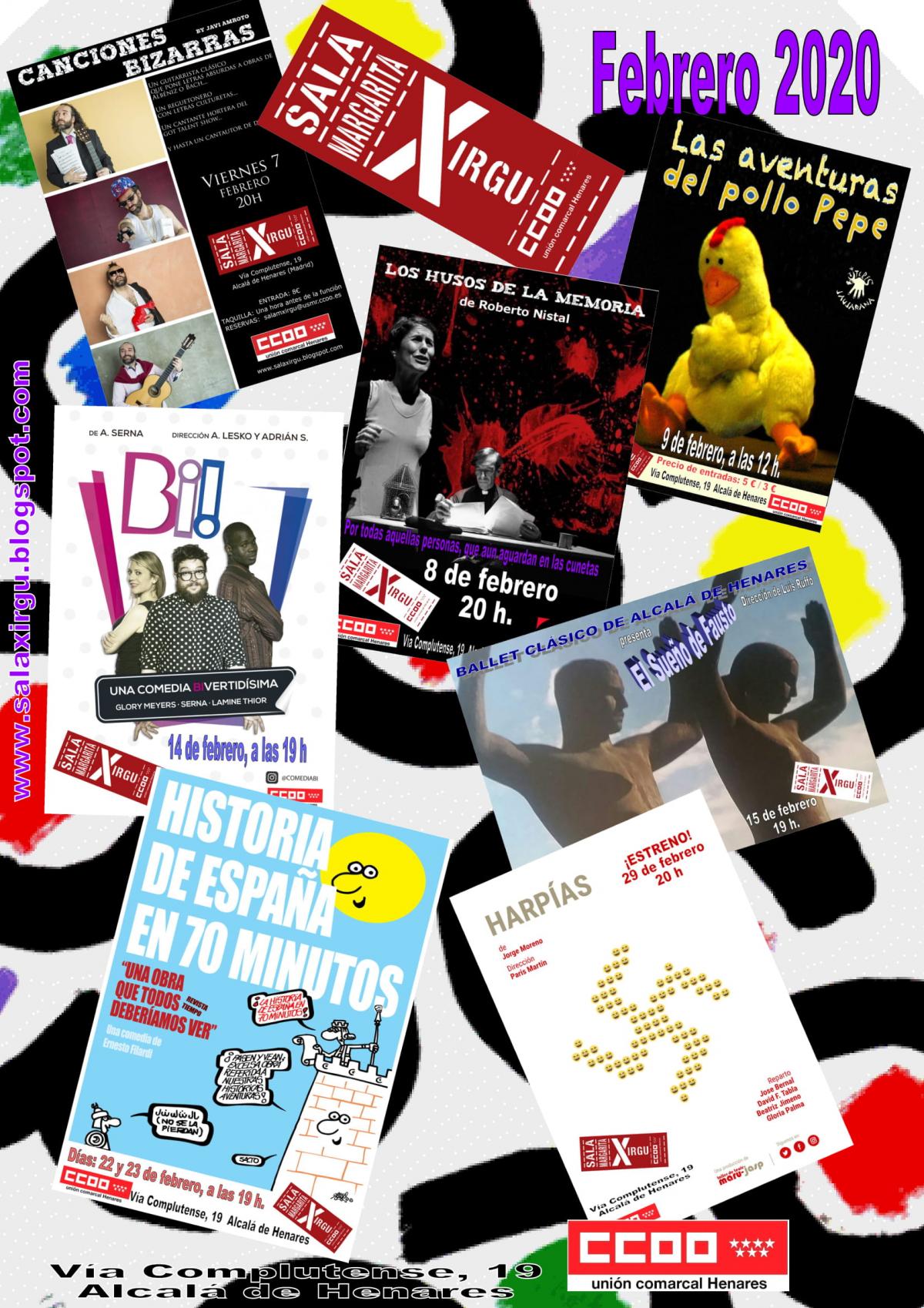 Programación sala Margarita Xirgú febrero de 2020