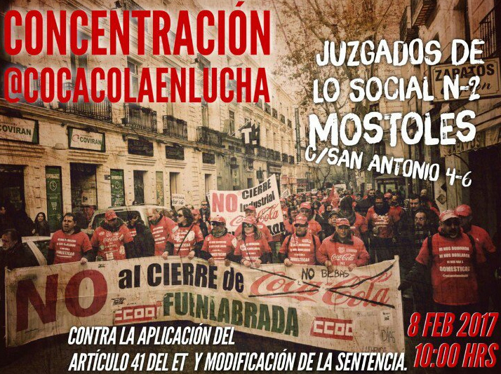 Concentración por el juicio de Coca-Cola en Móstoles