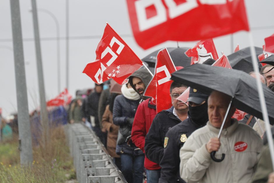 Juicio a los 8 de Airbus, primer día, manifestacion en Getafe y entrada al juicio