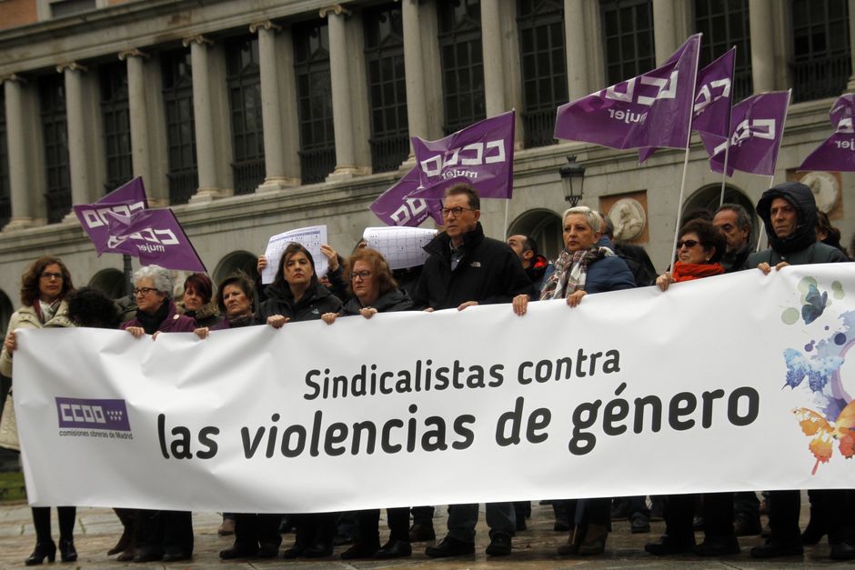 Concentración de CCOO de Madrid contra la violencia machista