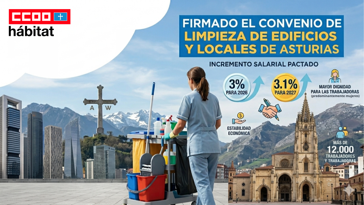 Firmado del convenio de Limpieza de Edificios y Locales de Asturias