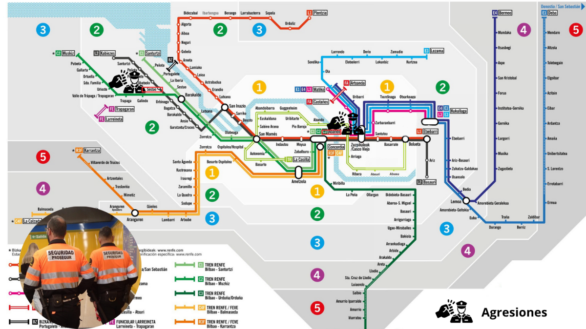 Este Primero de Mayo, CCOO vuelve a denunciar varias agresiones y amenazas en estaciones del Metro Bilbao de Bilbao, Sestao y en Renfe.
