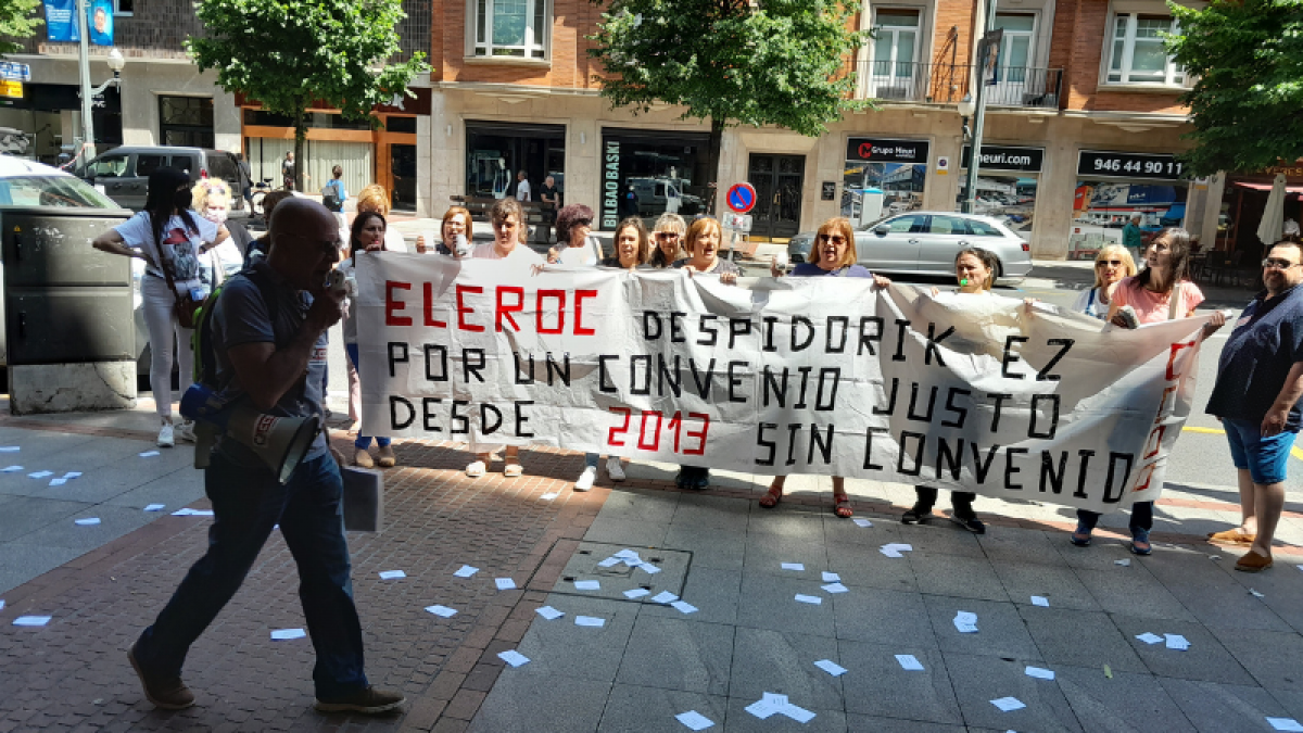 Fin de la huelga de Limpieza de Edificios y Locales del Gobierno Vasco en Bilbao (Euskadi)